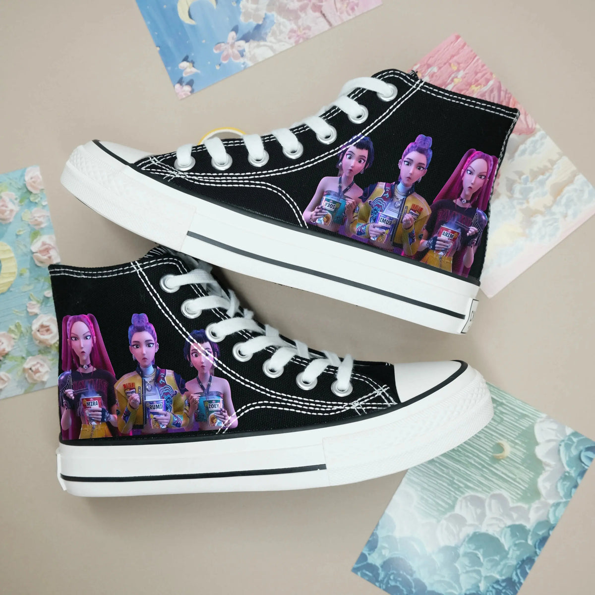 New cartoon women girls KPop Demon Hunters Canvas Shoes  soft sports shoes for girlfriend gift EU size 35-44 Trikidsworld