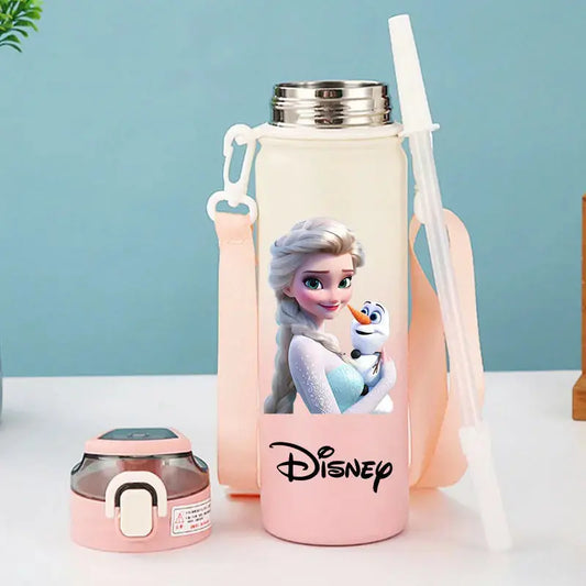 Disney Princess Thermos Bottle – Elsa, Straw & Strap Trikidsworld