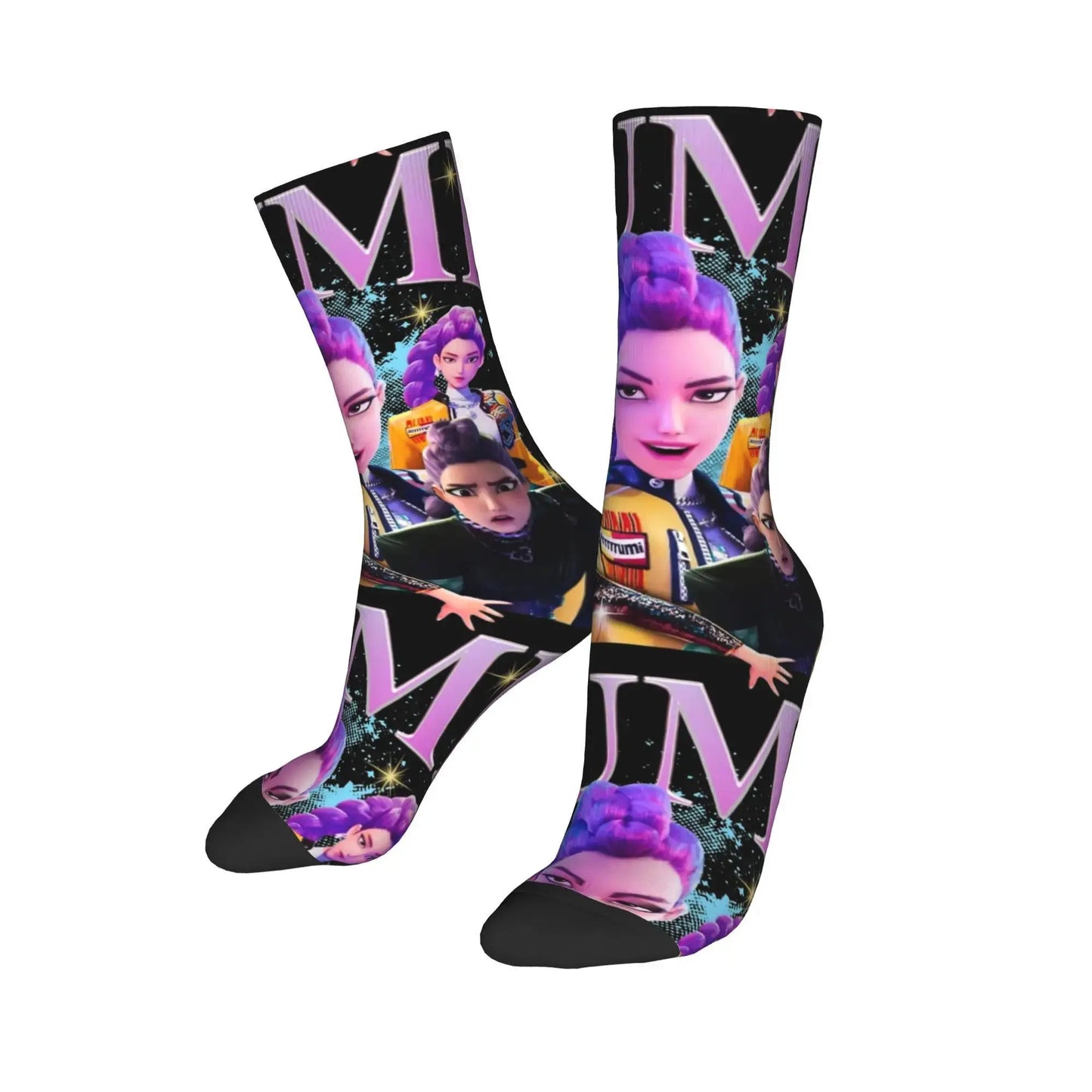 Rumi K pop Demon Hunters  Socks Huntrix Non Slip Stockings Men Quality Outdoor Sports Socks Autumn Harajuku Design Socks Trikidsworld