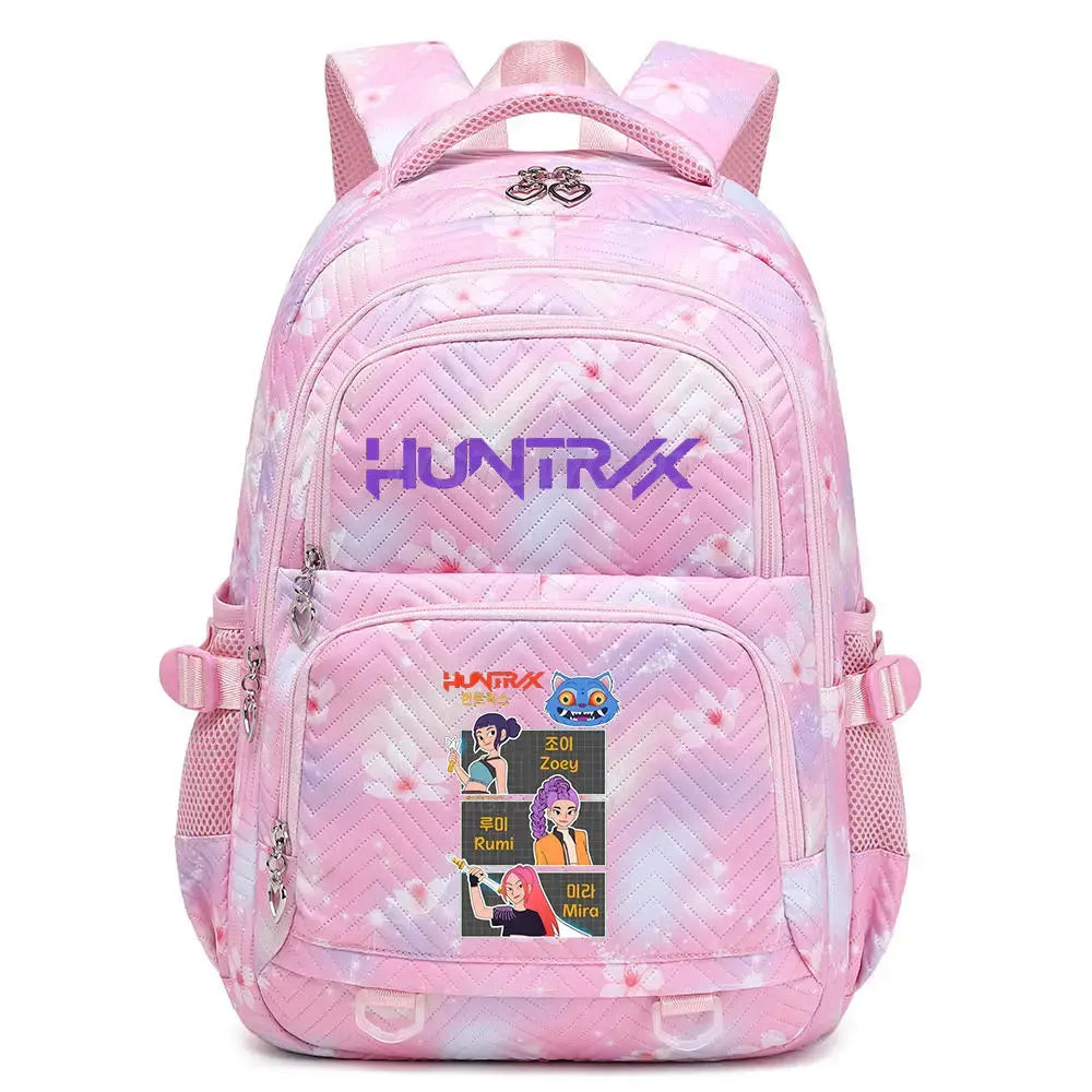 KPop Demon Hunters Backpack Rumi Mira Zoey HUNTR/X Saja Boys Print Cartoon School Bag Large Capacity Student Travel Backpacks Trikidsworld