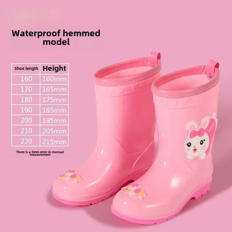 Children's Rain Boots Anti-Slip Fleece Lined Waterproof Unisex Detachable Booties for Kindergarten Baby Shoes Trikidsworld