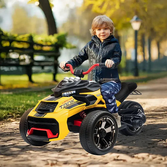 12V Kids ATV Ride On Toy Three-Wheel Electric Vehicle for 3-8y Kids Gifts Battery Powered Car Toys with Lights,Music Trikidsworld