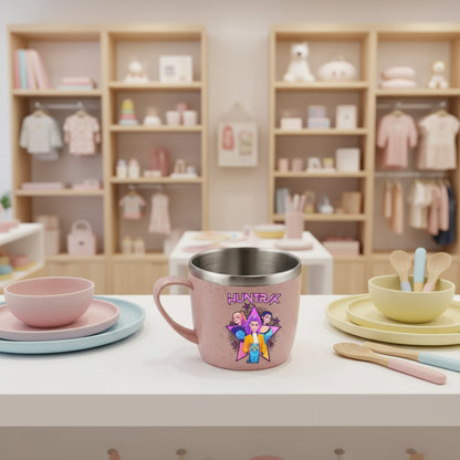 KPop Demon Hunters 304 Stainless Steel Mouth Cup Wheat Straw Element Cute Water Cups Household Anti-scalding Drinking Glass Gift Trikidsworld