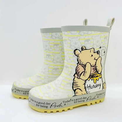 Disney cartoon kids Pooh Rain Boots Student Rain Boots Children's  Fashion  Shoes Non-Slip  shoes Trikidsworld