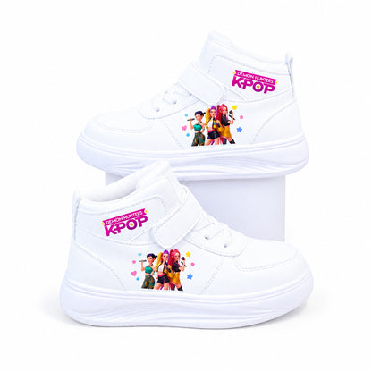 Children High Top Sneakers Kpop Demon Hunters Print Kids Sport Shoes Tennis Shoes White Casual StellaLou Running Trikidsworld