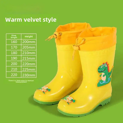 Children's Rain Boots Anti-Slip Fleece Lined Waterproof Unisex Detachable Booties for Kindergarten Baby Shoes Trikidsworld