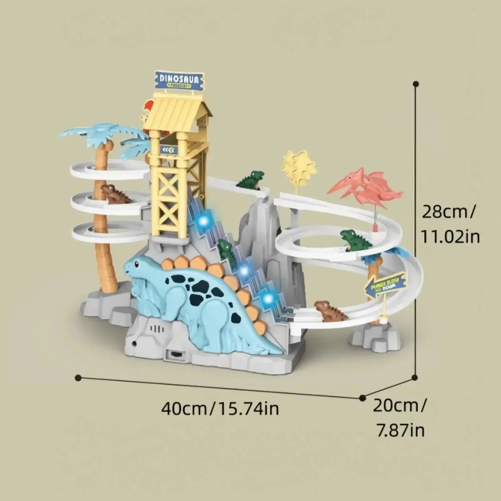 Electric Double Track Dinosaur Toy Car Slide Climbing Stairs Adventure Dinosaur Railcar Toy Music Educational Toy for Kids Gift Trikidsworld