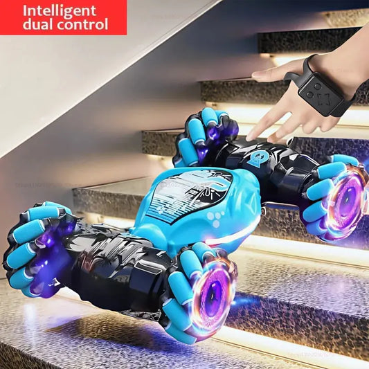 4WD RC Drift Car With Music Led Lights 2.4G Gesture Radio Remote Control Spray Stunt Car 360° Rotating Climbing Car Toys Gifts Trikidsworld