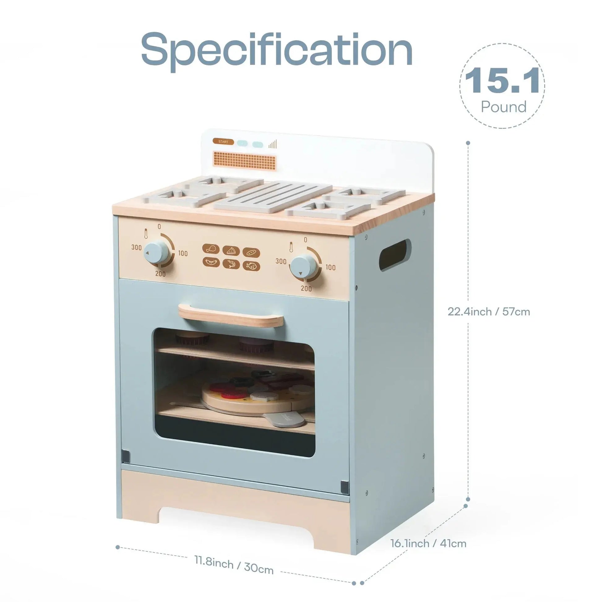Robotime Wooden Kitchen Playset with Pizza & Cupcakes for Kids 3+ Trikidsworld