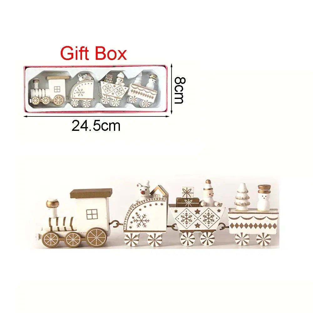 Christmas Wood Train Decoration,Christmas Ornaments With Moving Train,Home Noel,Happy New Year 2025 Gifts Trikidsworld