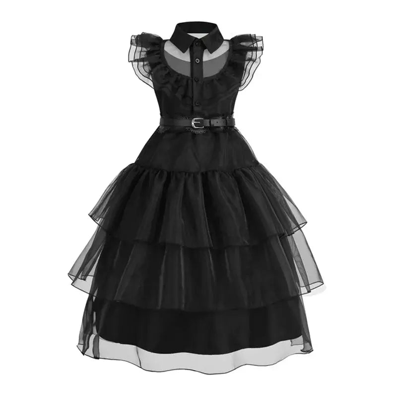 Horror Movie Wed Costume Girls Halloween Black Events Cosplay Dress Children Fashion Gothic Vestido Kids Evening Party Clothes Trikidsworld