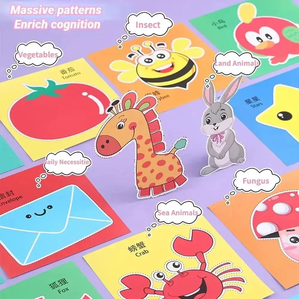 Handmade Paper Cut Kit 48Pcs – DIY Cartoon Craft Toys for Kids Trikidsworld