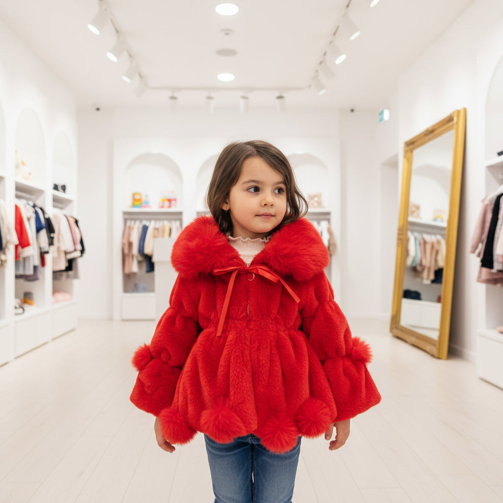 1-7 Year Baby Girls Jacket Autumn Winter Warm Faux Fur Coat For Girls Christmas Princess Outwear Fashion Plush Children Clothing Trikidsworld