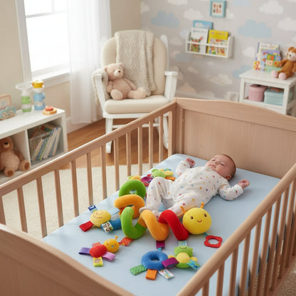 Cute Activity Musical Spiral Crib Stroller Car Seat Travel Hanging Toys Baby Boys Girls Rattles Toy Trikidsworld