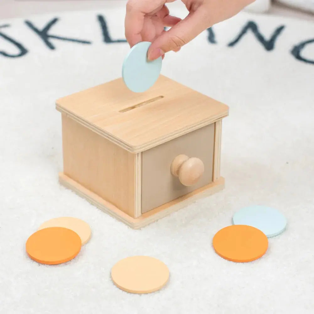 Montessori Wooden Baby Toy – Coin Box, Ball Drum & Shape Sorter | Educational & Sensory Learning Gift Trikidsworld