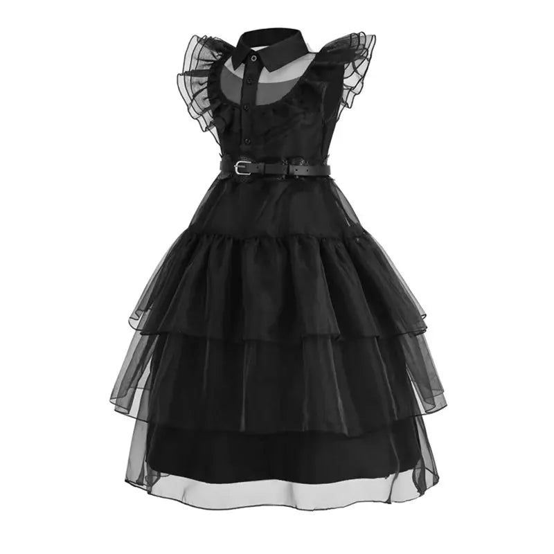 Horror Movie Wed Costume Girls Halloween Black Events Cosplay Dress Children Fashion Gothic Vestido Kids Evening Party Clothes Trikidsworld