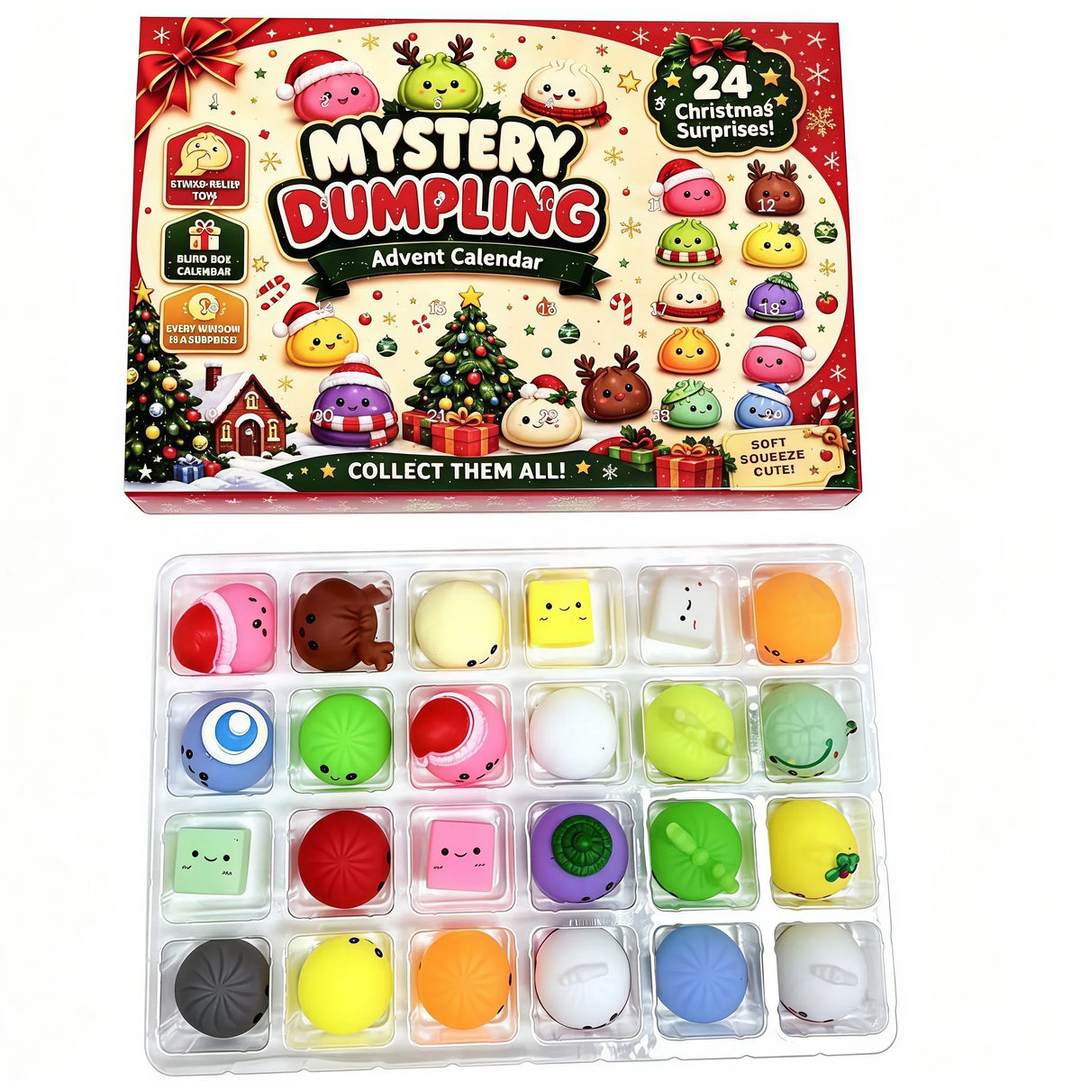 Squishy Advent Calendar 2026 – 24 Days Dumpling Fidget Countdown