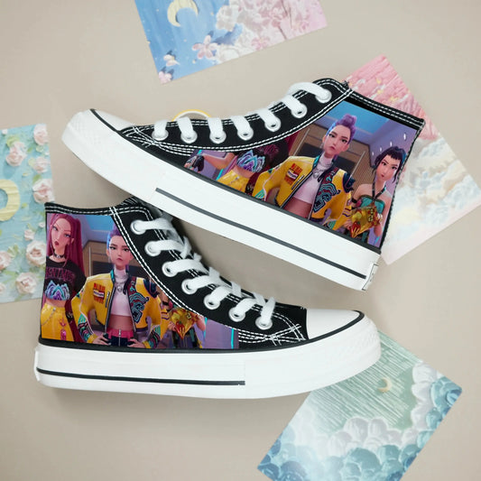 Women KPop Demon Hunters Canvas Shoes – Soft Stylish Sneakers Trikidsworld