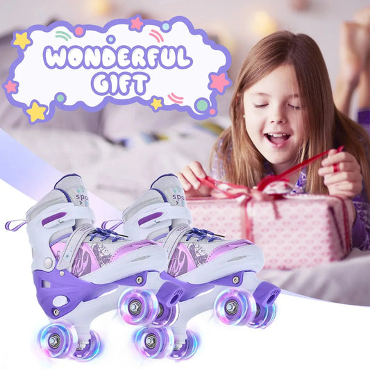 Adjustable Light-Up Roller Skates for Kids – Girls & Boys 4 Sizes Trikidsworld