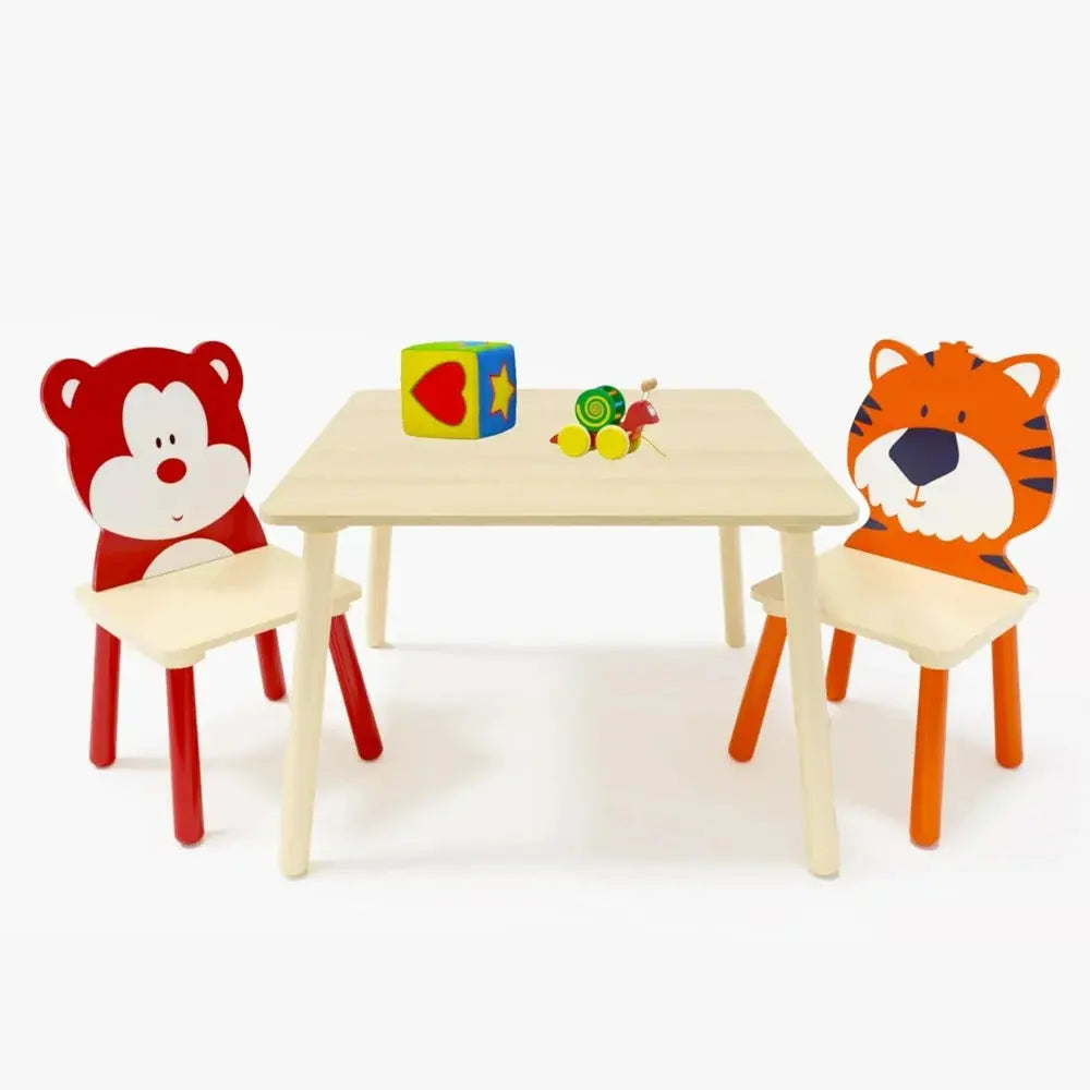 Wooden Kids Table & Chair Set – 2 Chairs for Reading & Play Trikidsworld