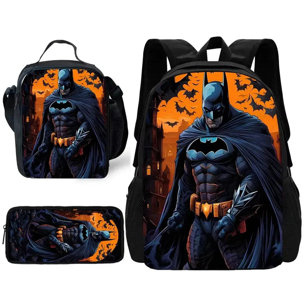 Batman Kids Backpack Set 3pcs – School, Lunch & Pencil Bags Trikidsworld
