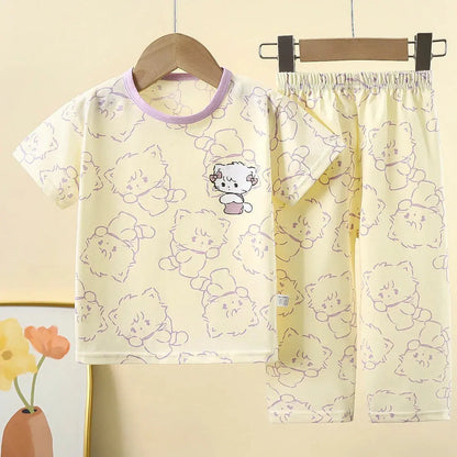 Children Underwear Set Pure Cotton Summer Autumn New Boys Long-sleeved Pajamas Girls Home Clothing Children's Clothing Trikidsworld