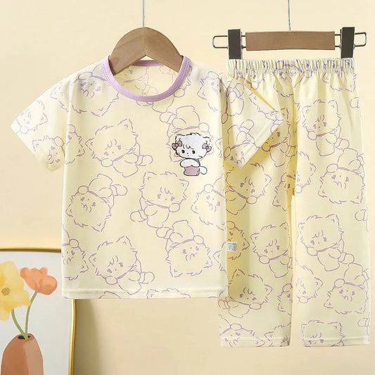 Children Underwear Set Pure Cotton Summer Autumn New Boys Long-sleeved Pajamas Girls Home Clothing Children's Clothing Trikidsworld
