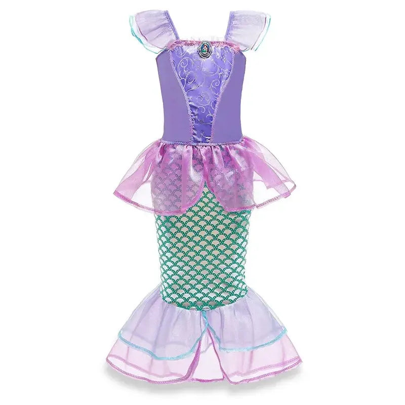 Little Mermaid Ariel Costume for Girl Dress up Party Children Flounce Sequin Disguise Halloween Princess Mermaid Apparel Outfits Trikidsworld
