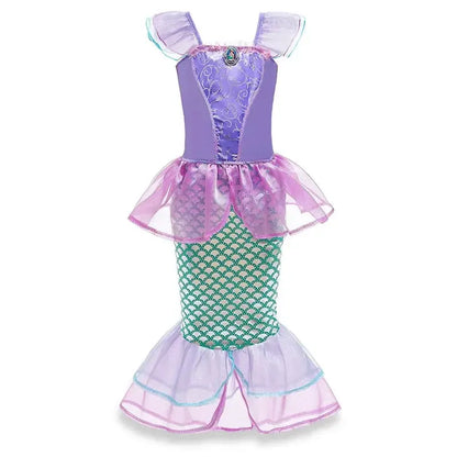 Little Mermaid Ariel Costume for Girl Dress up Party Children Flounce Sequin Disguise Halloween Princess Mermaid Apparel Outfits Trikidsworld
