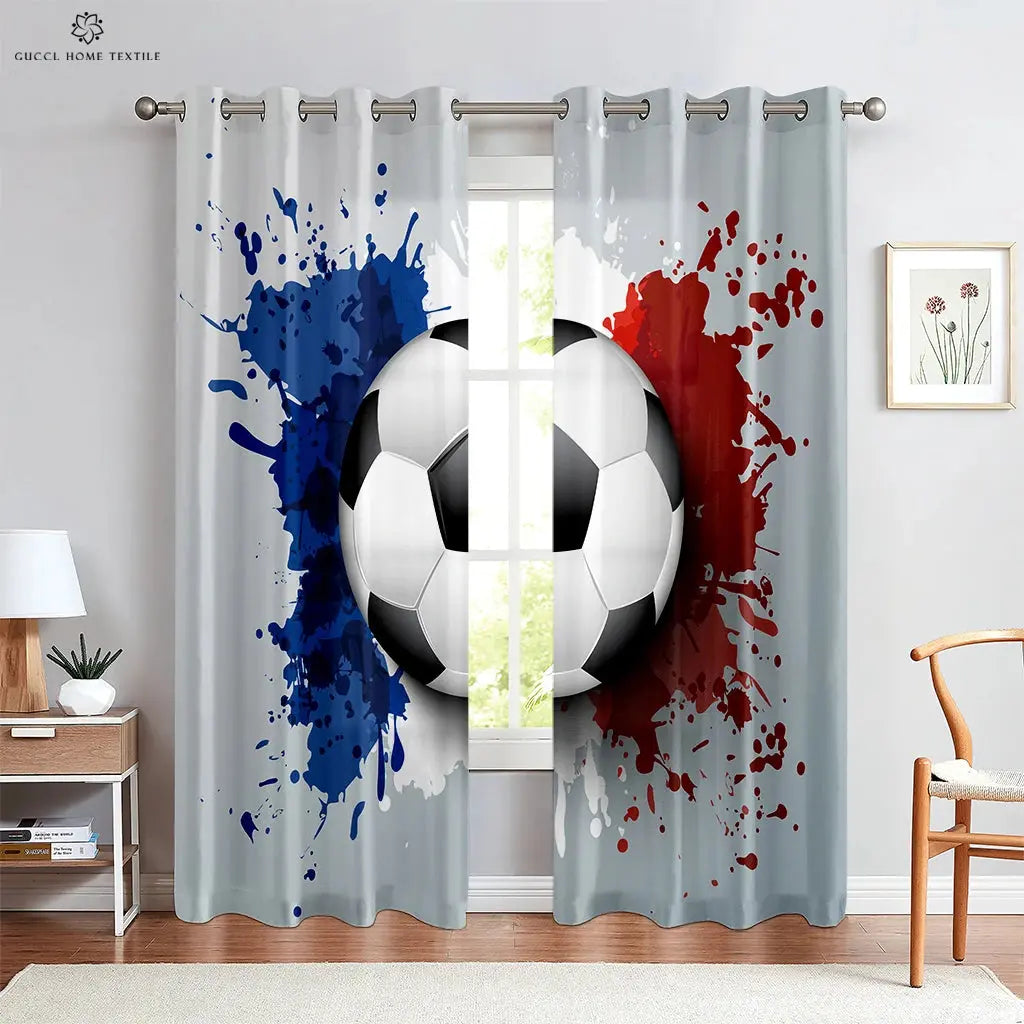 Custom Football Print Curtains for Kids Room and Living Room Trikidsworld