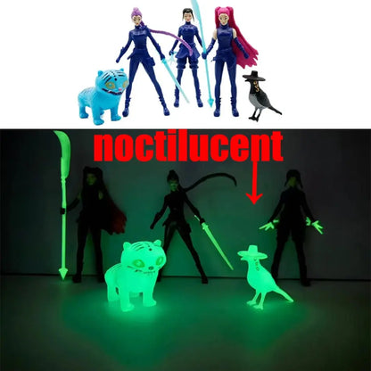 12pcs/Set Kpop Demon Hunters Action Figure Toy Derpys Tiger Rumi Mira Zoey Sussy Figurine Doll For Fans Gift Trikidsworld