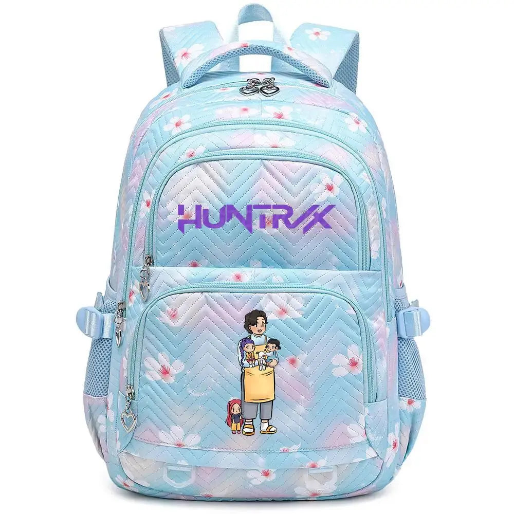KPop Demon Hunters Backpack Rumi Mira Zoey HUNTR/X Saja Boys Print Cartoon School Bag Large Capacity Student Travel Backpacks Trikidsworld