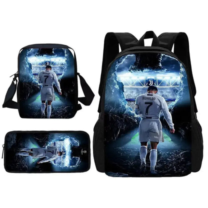 Football CR7 Child School Backpack With Shoulder Ronaldo Bags Trikidsworld