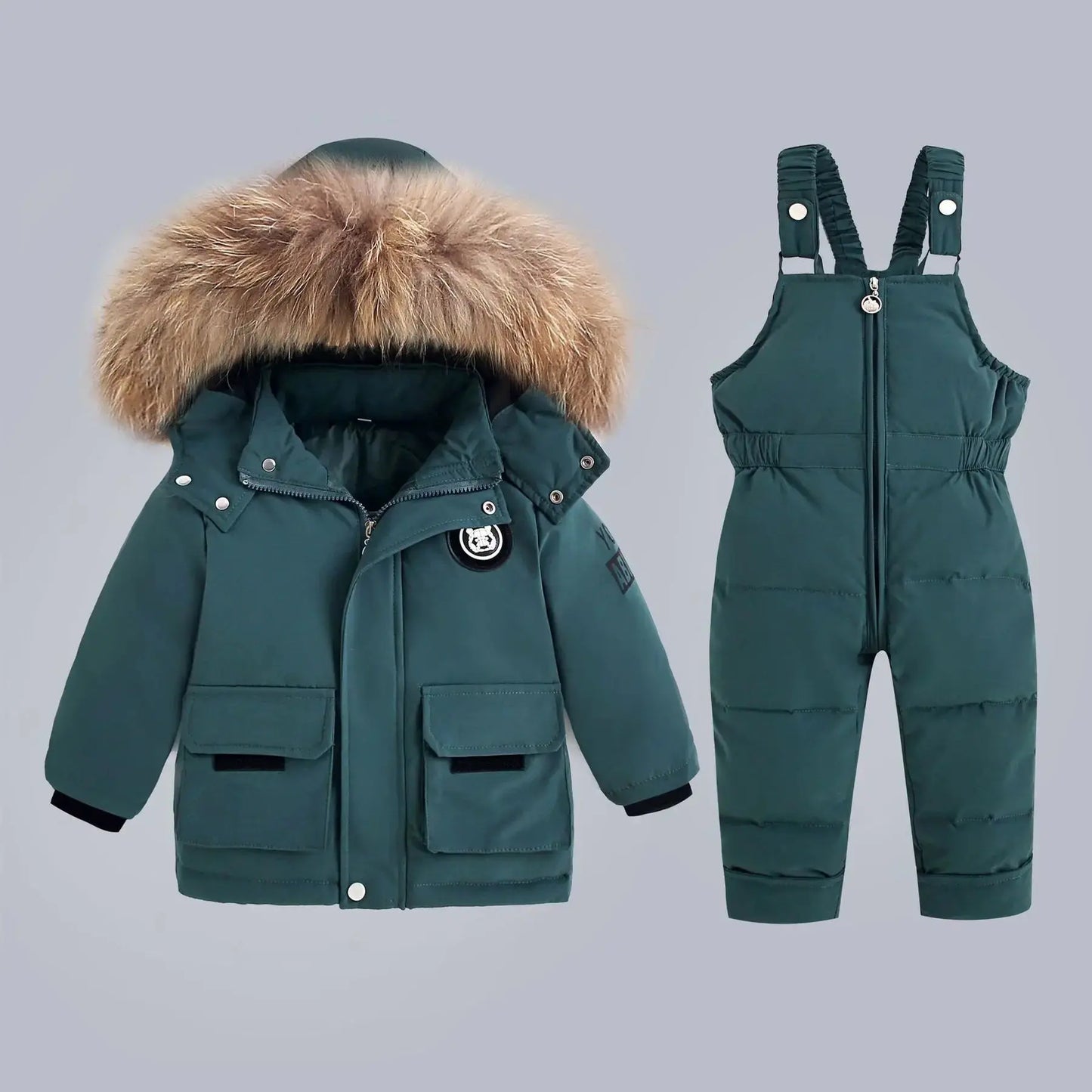 Children Winter Warm Down Jackets Boys Jumpsuit parka Overalls Baby toddler coat Girl Clothes Kids Snowsuit Clothing Set 2pcs Trikidsworld