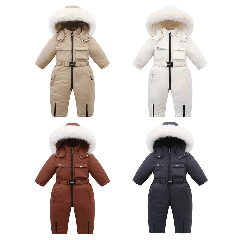 Kids Winter Snowsuit with Hood – Warm One-Piece Snow Suit