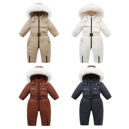 Kids Winter Snowsuit with Hood – Warm One-Piece Snow Suit