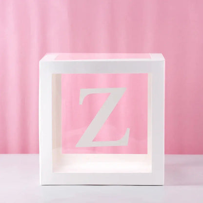 27/25cm Custom Transparent Letter Box A-Z Baby Shower Girl 1st Birthday Party Decoration Kids Wedding Birthday Balloon DIY Box Trikidsworld
