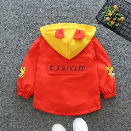Color - Blocked Spring - Autumn Jackets with Cartoon Teddy Bear Design for Boys and Girls Aged 3 - 10 Trikidsworld