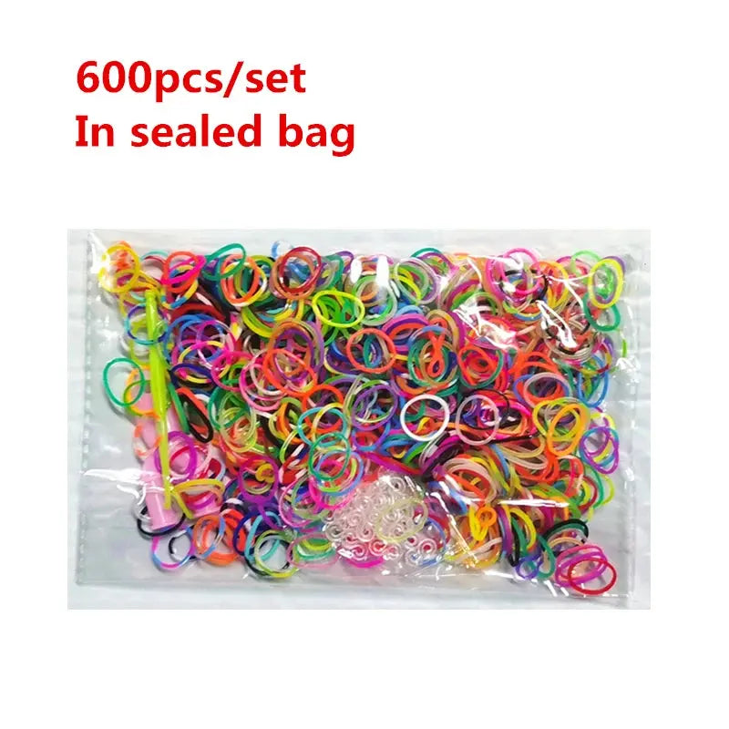 Creative Colorful Loom Bands Set Rainbow Bracelet Making Kit DIY Rubber Band Woven Bracelets Craft Toys For Girls Birthday Gifts Trikidsworld