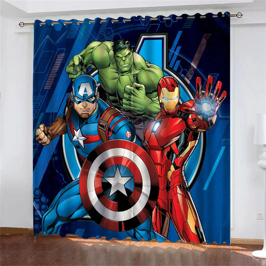 Marvel, Spider Man Curtains For Living Room Anime Blackout Curtains Perforated Cartoon Cute Dustproof Living Room Bedroom Trikidsworld