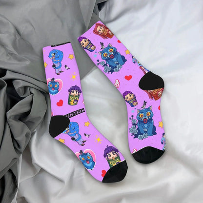 Baby Saja KPop Demon Hunters Chibi Art Stockings Custom Leisure Socks Autumn Non Skid Socks Men Outdoor Sports Medium Soft Socks Trikidsworld