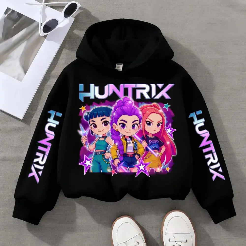 Witch Hunter Group Zoey Cosplay Costume Girls Womens Halloween Party Costumes Demon Hunter Idol Girl Group Purple Casual Hoodie Trikidsworld