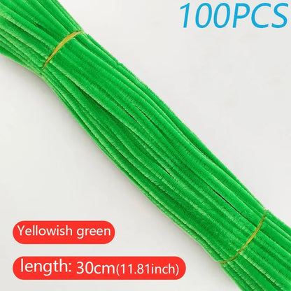100PCS Colorful Twisted Rod DIY Handcraft Bar Wire Imaginative Wool Root Fluffy Bar Iron Wire Sticks Art Kids Educational Toys Trikidsworld
