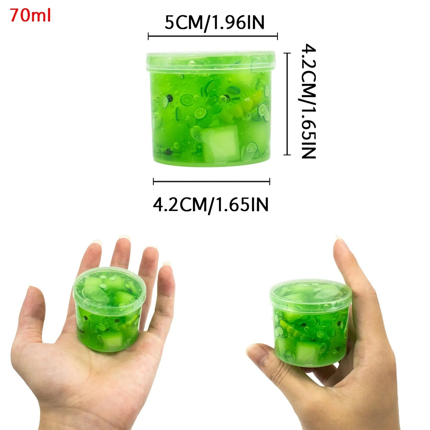 70/300ml Large Crunchy Crystal Slime Kit - Leaf Watermelon Grape Premade Slime Pack Set Non-Sticky Jelly Cube Slime for Party Trikidsworld