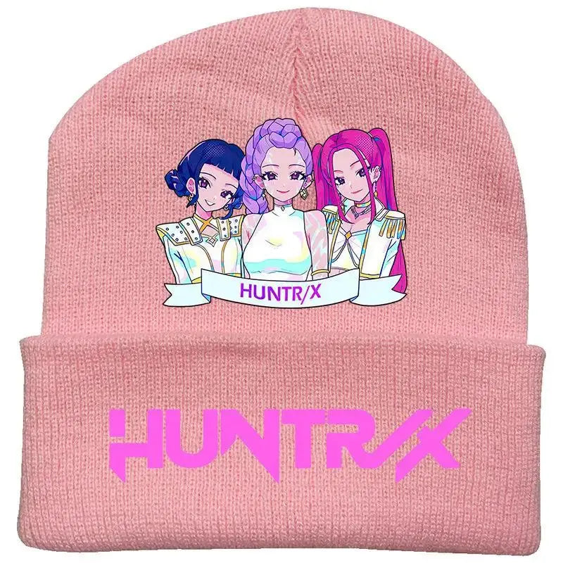 Kpop Demon Hunter Cute Knitted Hat Girls Anime  Rumi Mira Zoey Cap Kids Winter Outdoors Warm Beanies Kid Headgear Birthday Gift Trikidsworld