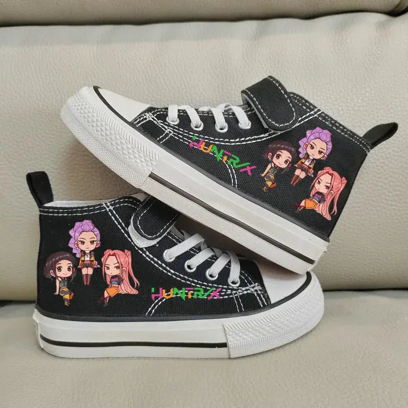 Children's Canvas Shoes High-Top Kpop Demon Hunter Girls Sneakers Breathable Kids sports Shoes Student Running Tennis Shoe Trikidsworld