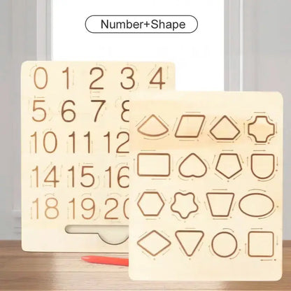 Children's Wooden Educational Toys Montessori Early Learning Word Spelling Letter Groove Practice Board Pen Control Training Trikidsworld