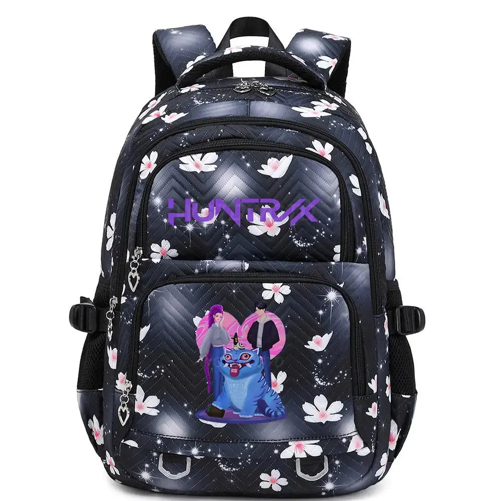 KPop Demon Hunters Backpack Rumi Mira Zoey HUNTR/X Saja Boys Print Cartoon School Bag Large Capacity Student Travel Backpacks Trikidsworld