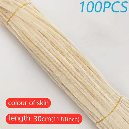 100PCS Colorful Twisted Rod DIY Handcraft Bar Wire Imaginative Wool Root Fluffy Bar Iron Wire Sticks Art Kids Educational Toys Trikidsworld