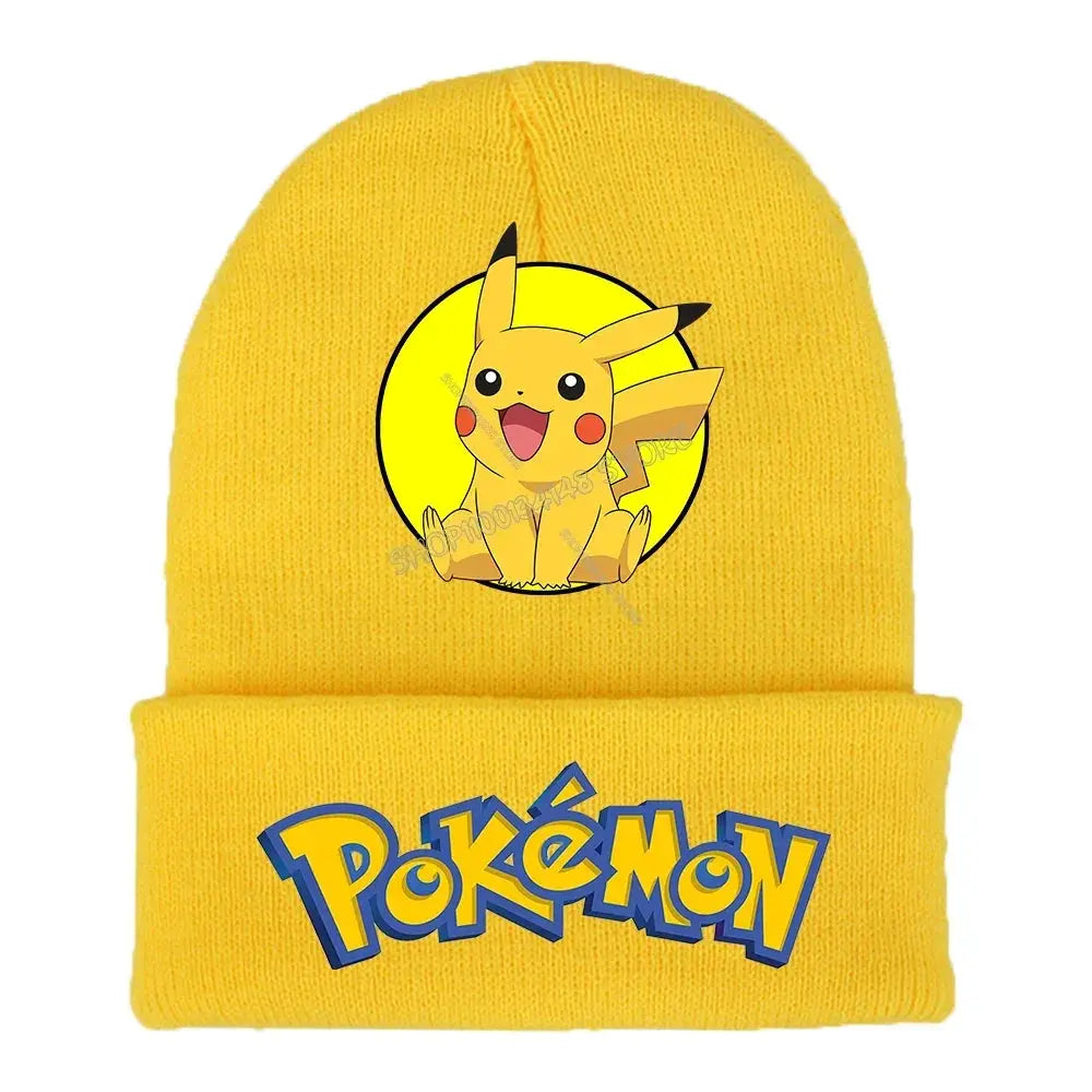 Pokemon Knitted Cap Headgear Pikachu Figure Winter Woolen Hat Cartoon Anime Skullies Beanies Boys Girls Bonnet Christmas Gifts Trikidsworld